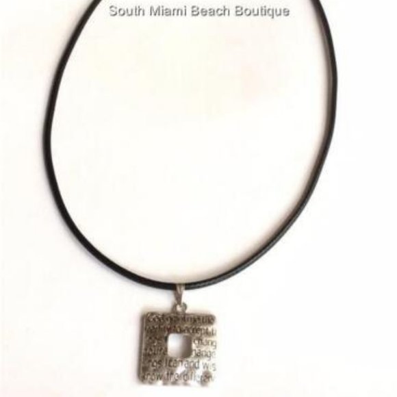Silver Serenity Prayer Necklace 19" Message AA Al-Anon NA Adjustable Plated USA - Picture 4 of 8